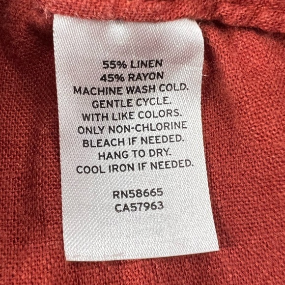 Burnt Orange Cuffed Hem Linen Capri Pants Size Small Women’s - Picture 5 of 5